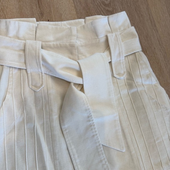 Teti Gio Linen White Paperbag Waist Slit Belt Midi Skirt Lagenlook Beachy Boho 4 - Picture 7 of 15